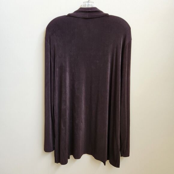 Chico's Travelers Cardigan Womens 3 Brown Open Slinky Knit Minimalist Whimsigoth - Picture 6 of 13